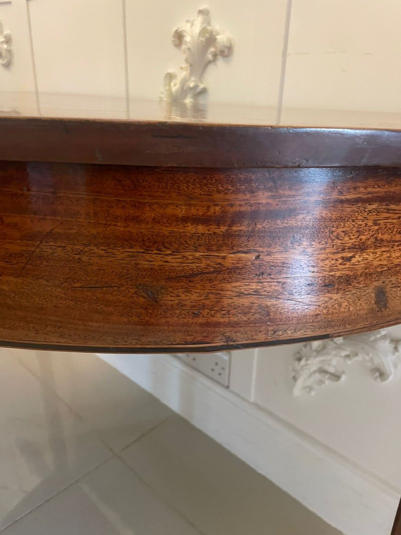 Large pair of Antique George III Quality  Mahogany Demi Lune Console Tables - Image 9